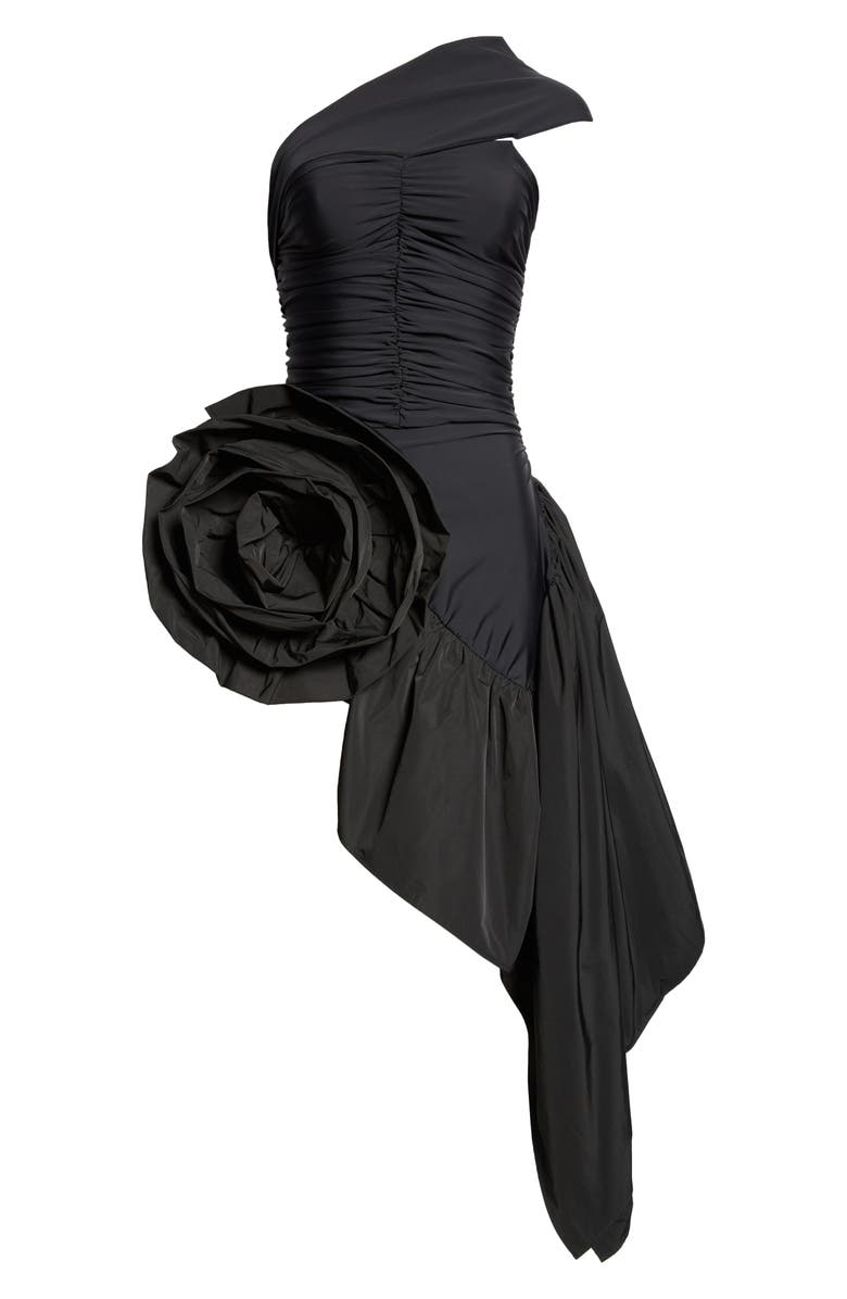 Vaquera Afterparty Rosette Strapless Asymmetric Dress, Alternate, color, 