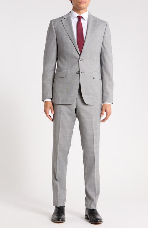 Two Button Notch Lapel Flap Pocket Suit