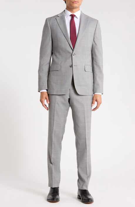 Two Button Notch Lapel Flap Pocket Suit