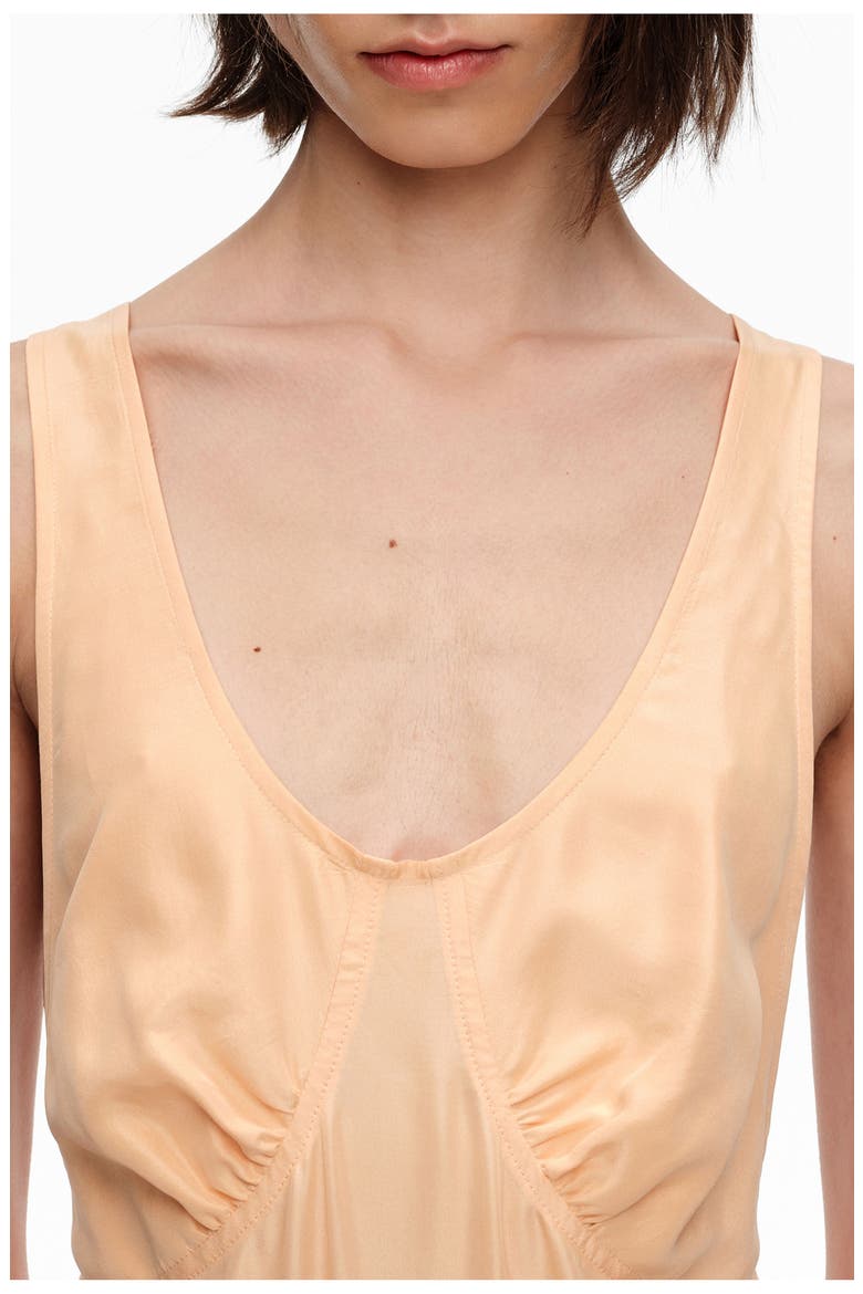 Silk Cross-Back Midi Dress, Alternate, color, ORANGE
