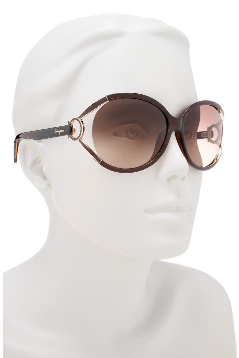 Salvatore Ferragamo 59mm Oversized Sunglasses, Alternate, color, DARK BROWN/ BROWN GRADIENT
