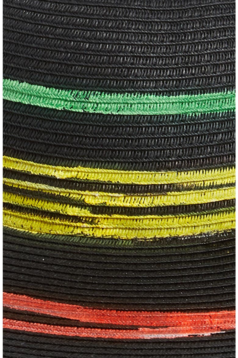 Painted Stripes Sun Hat, Alternate, color, BLACK