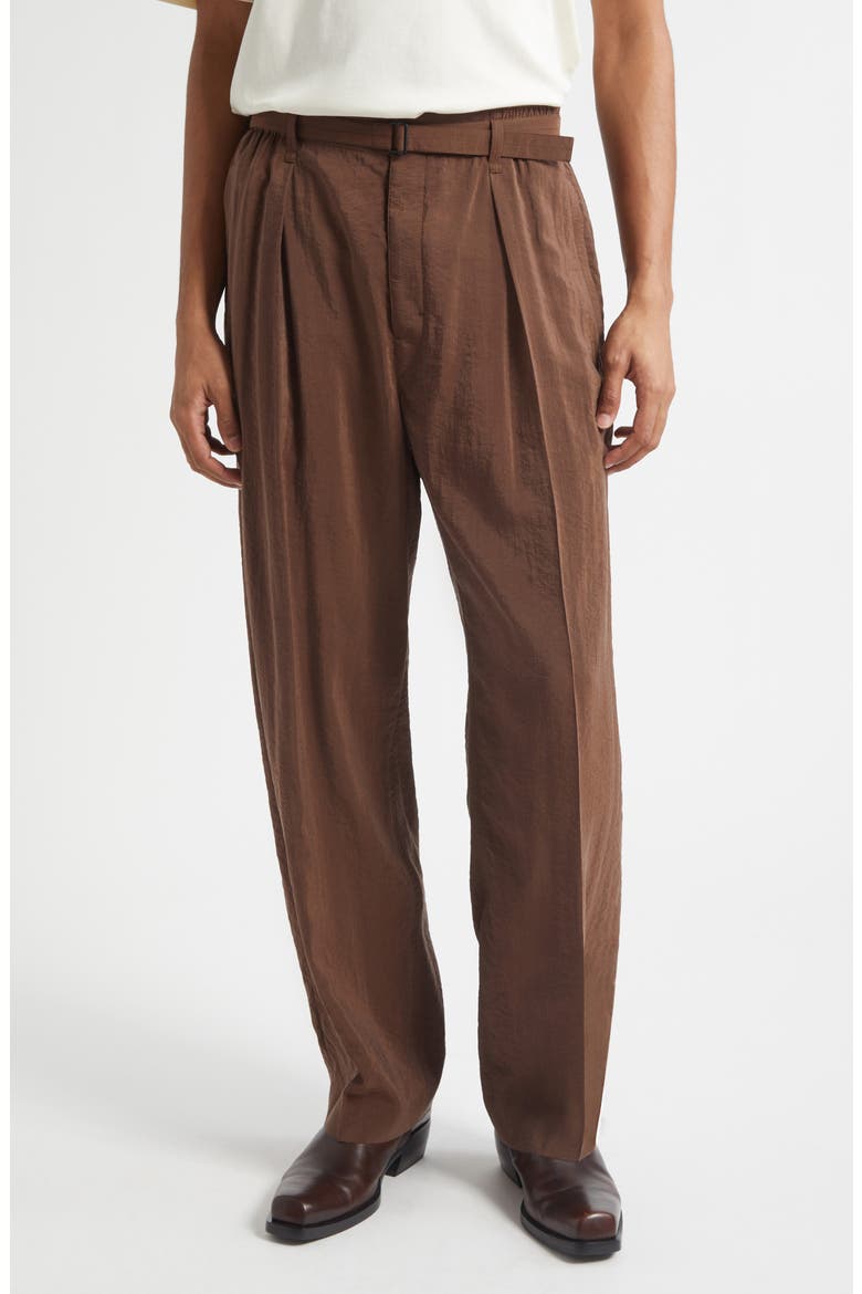 Lemaire Belted Relaxed Silk Blend Pants (Men) | Nordstrom