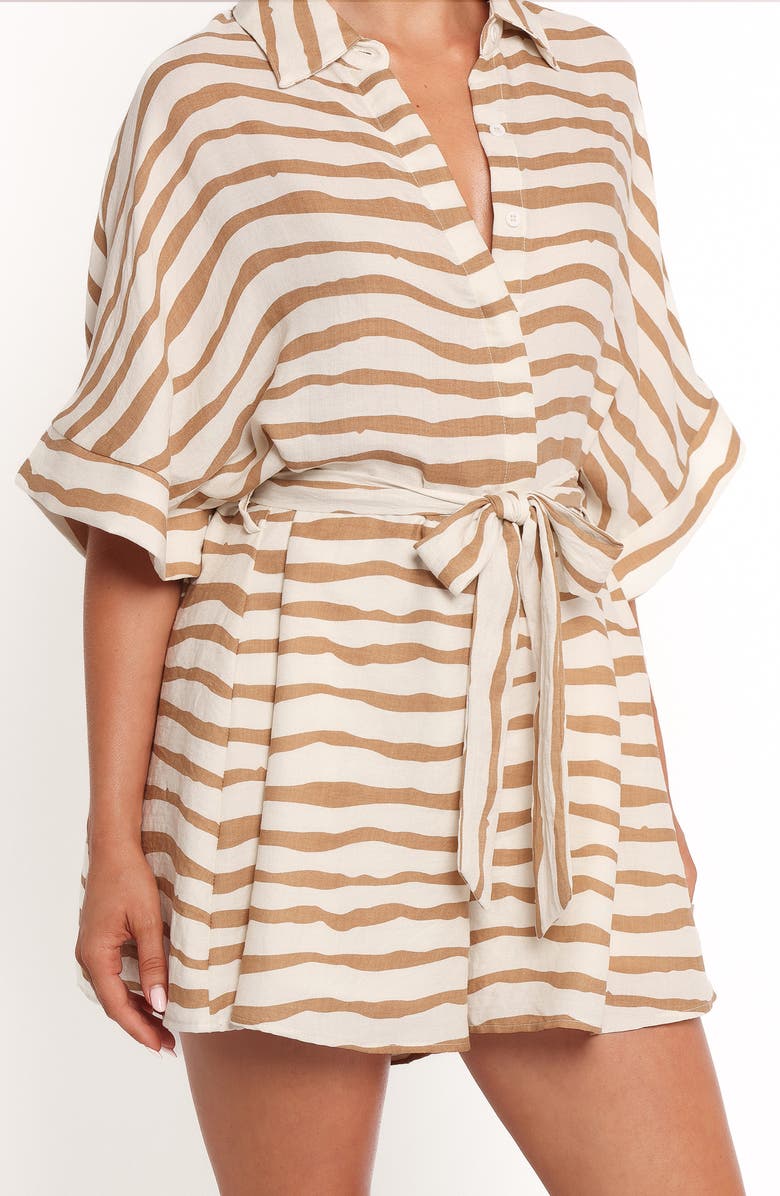 Petal & Pup Peppiatt Stripe Romper, Alternate, color, 