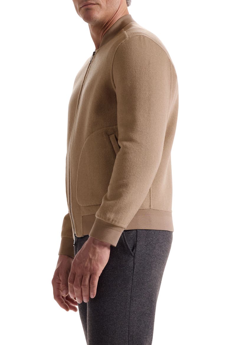 Brushed Wool Blend Bomber Jacket, Alternate, color, CAMEL