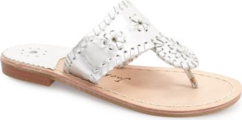 Jack Rogers Hamptons Jack Sandal in Silver – Country Club Prep