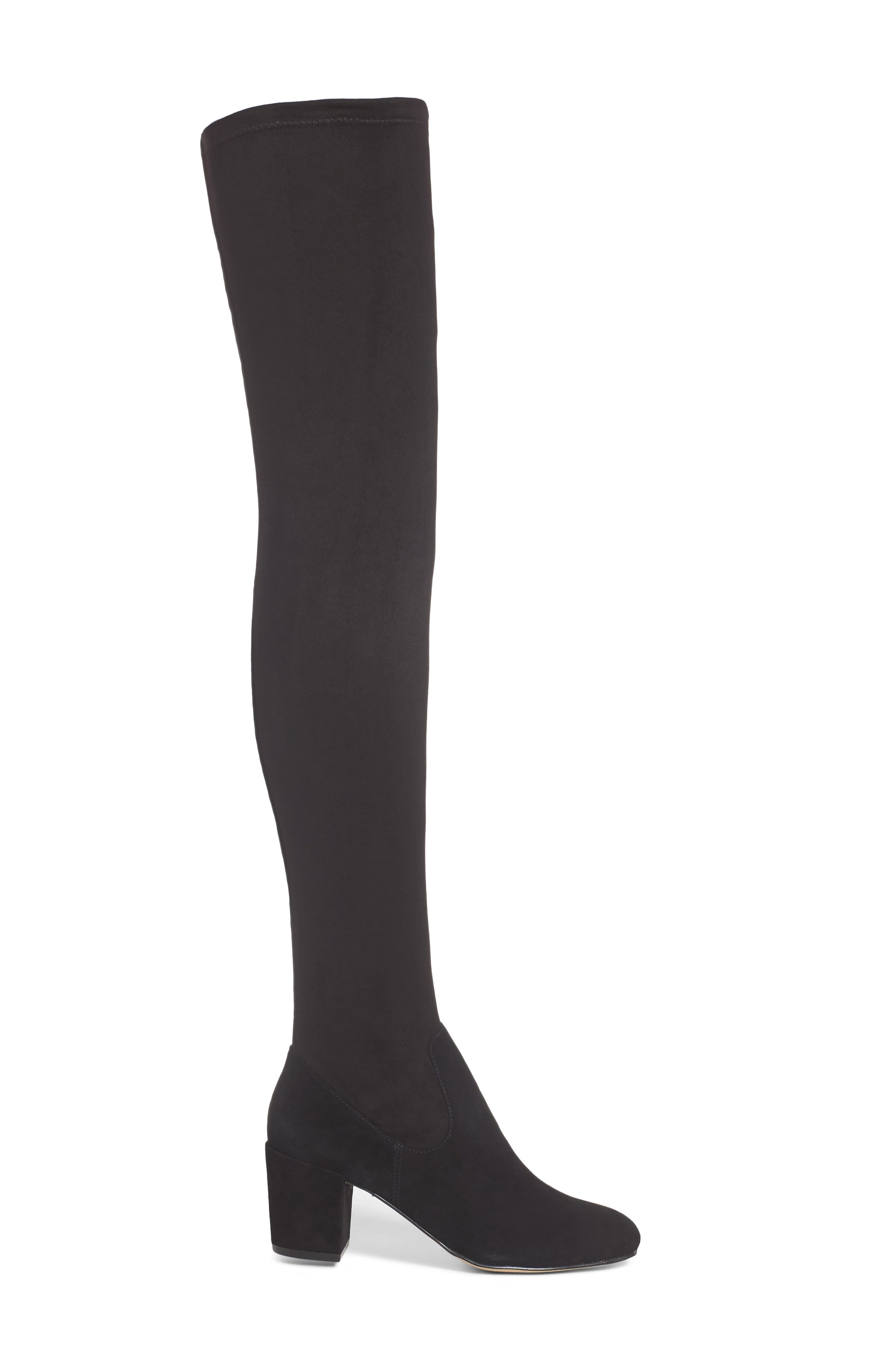 Sobrina Over the Knee Boot, Alternate, color, BLACK SUEDE/ BLACK FABRIC