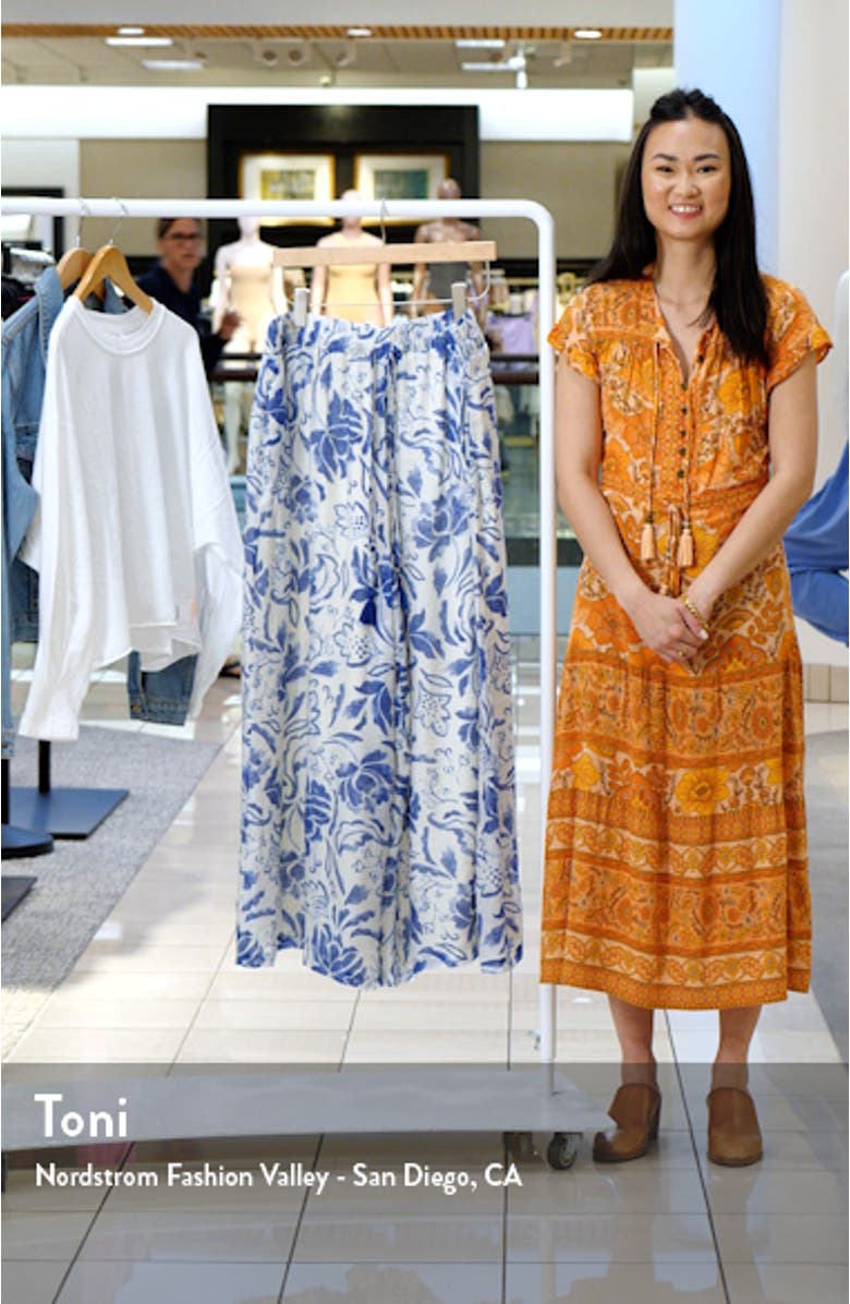 Floral Wide Leg Drawstring Pants, sales video thumbnail