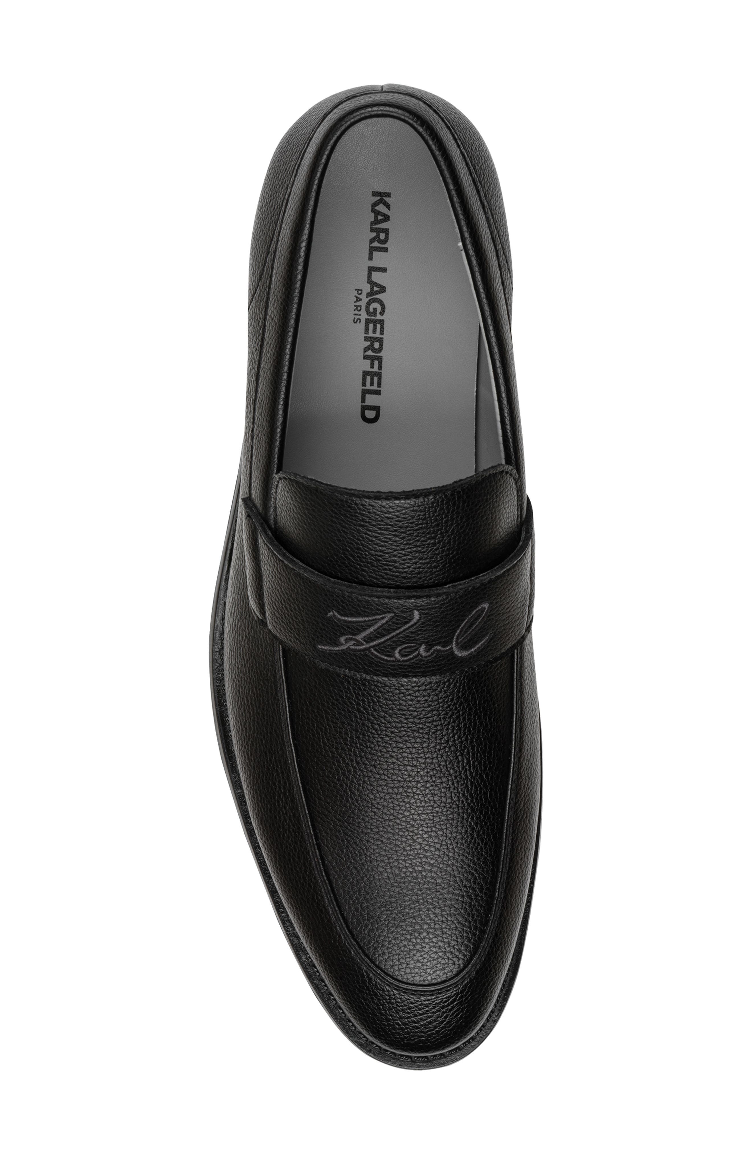 KARL LAGERFELD PARIS Fayen Tumbled Loafer, Alternate, color, Black