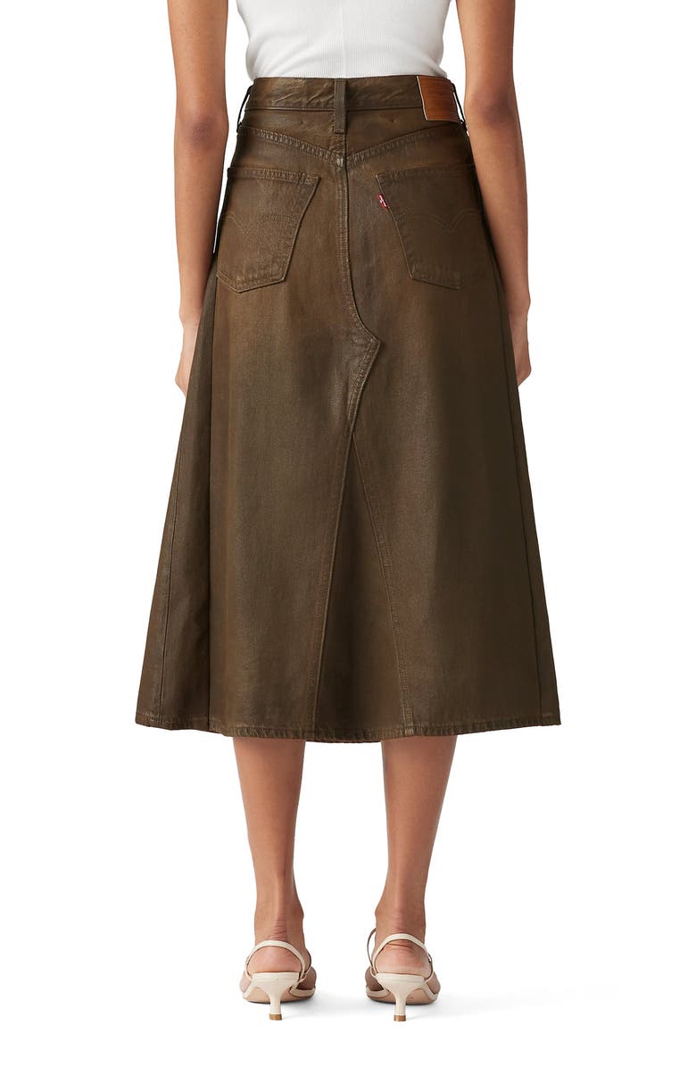 Levi's Pay Day Coated Denim Midi Skirt, Alternate, color, Pay Day Skirt