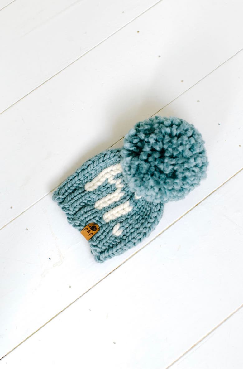 PINE + POPPY Hi Intarsia Pompom Hat, Alternate, color,