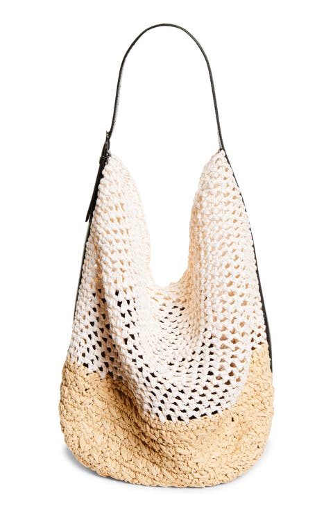Belted Paper Straw Tote