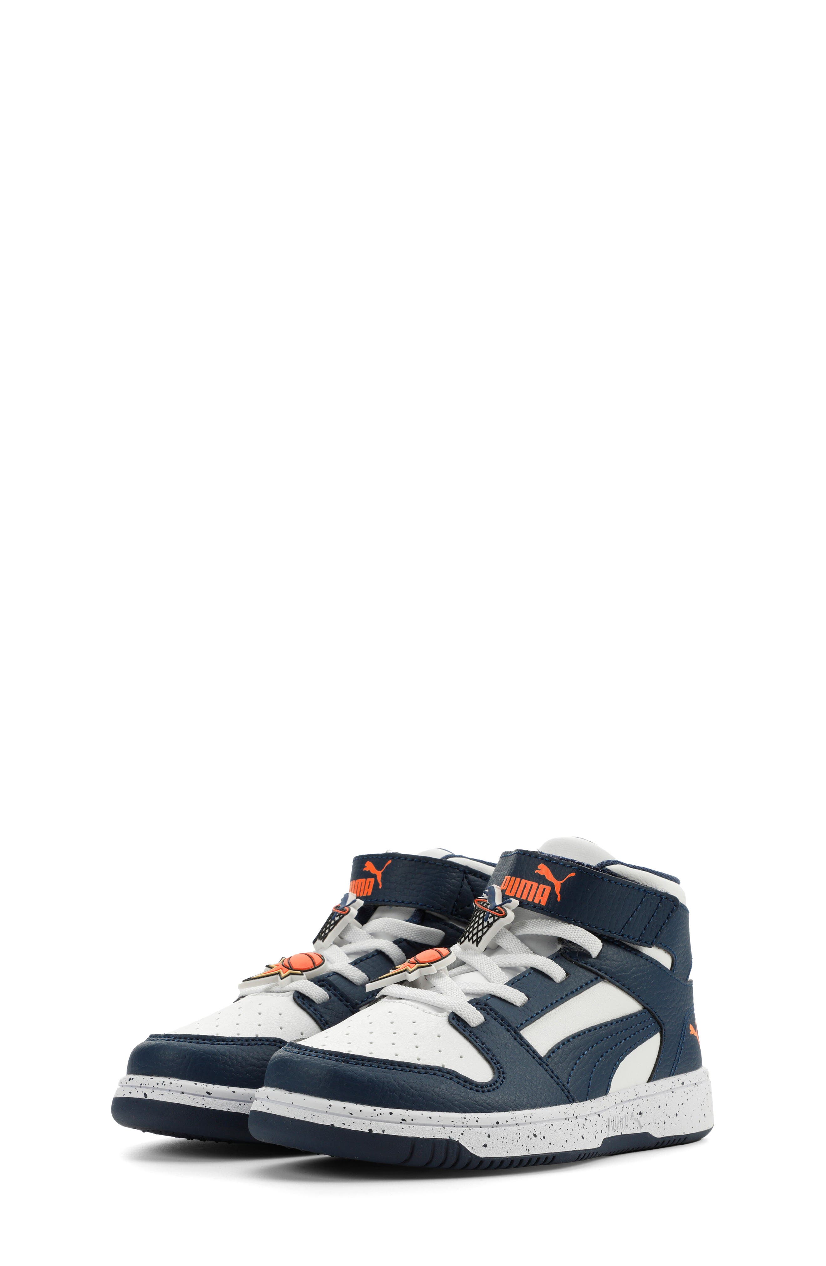 Kids' Rebound Layup Jelly Beads High Top Sneaker, Alternate, color, PUMA WHITE/ PERSIAN BLUE