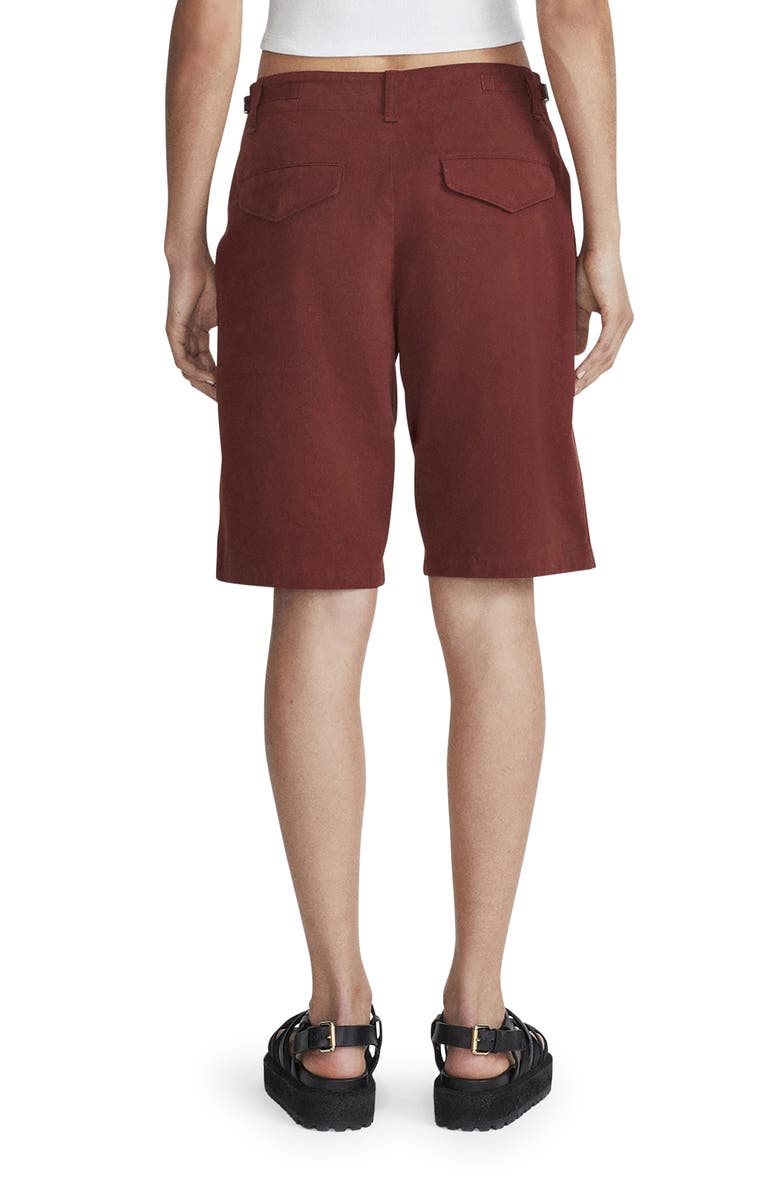 rag & bone Kai Cotton Twill Shorts, Alternate, color, Mahogany
