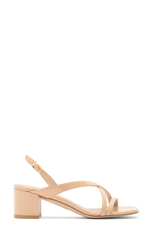 Stuart Weitzman Oasis 50 Block Heel Sandal In Golden Beige