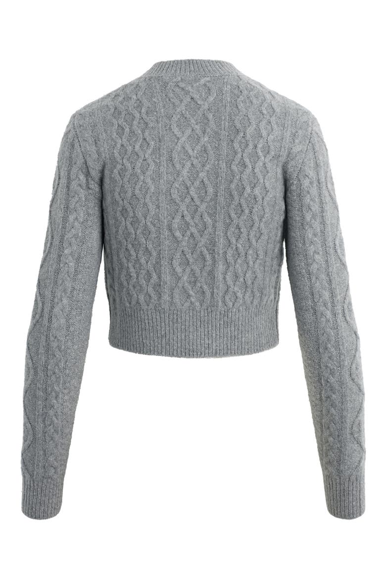 The Eleanor Merino Wool & Cashmere Blend Crop Cardigan, Alternate, color, HEATHER GREY