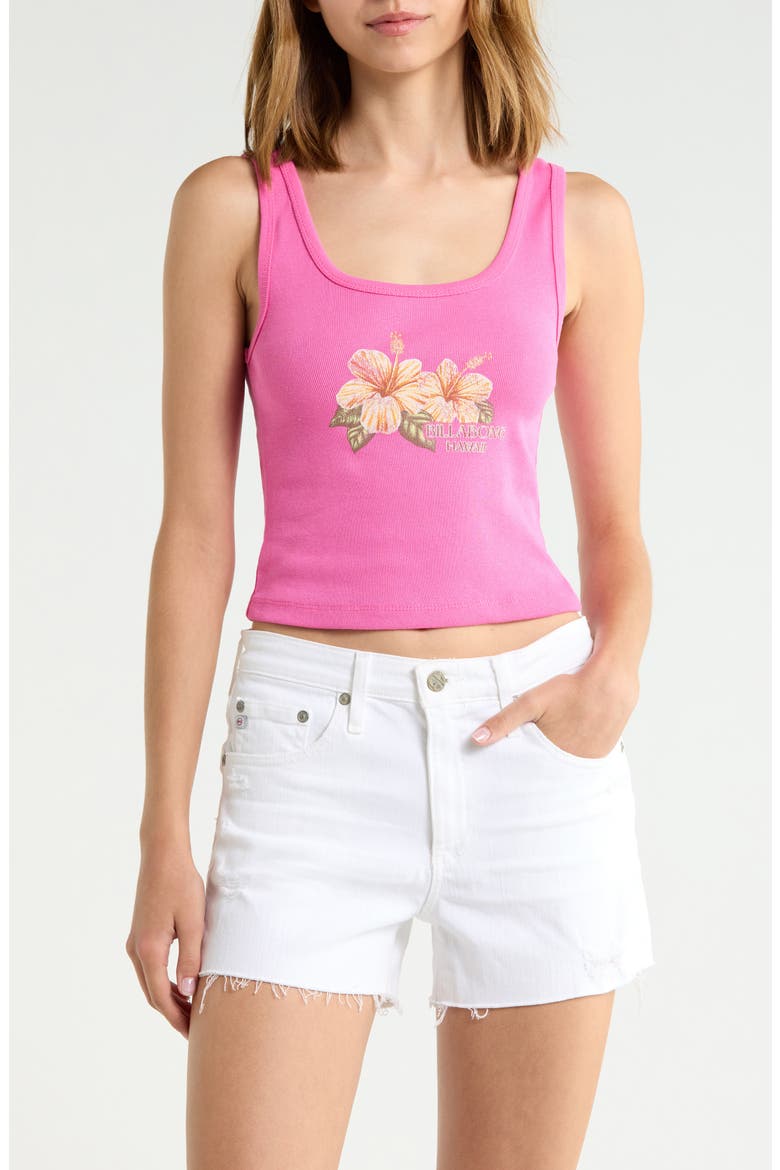 Take a Second Floral Cotton Tank, Main, color, GUAVA