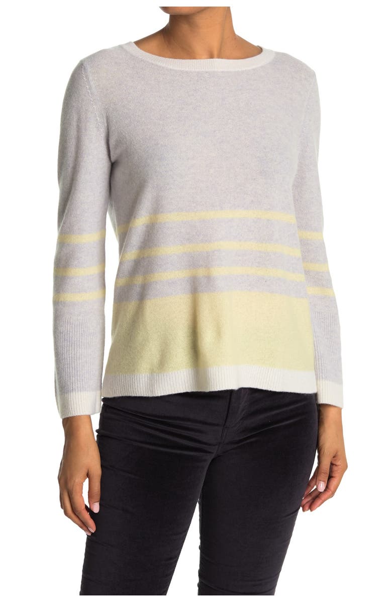 Kinross Stripe Crewneck Cashmere Sweater, Main, color, 