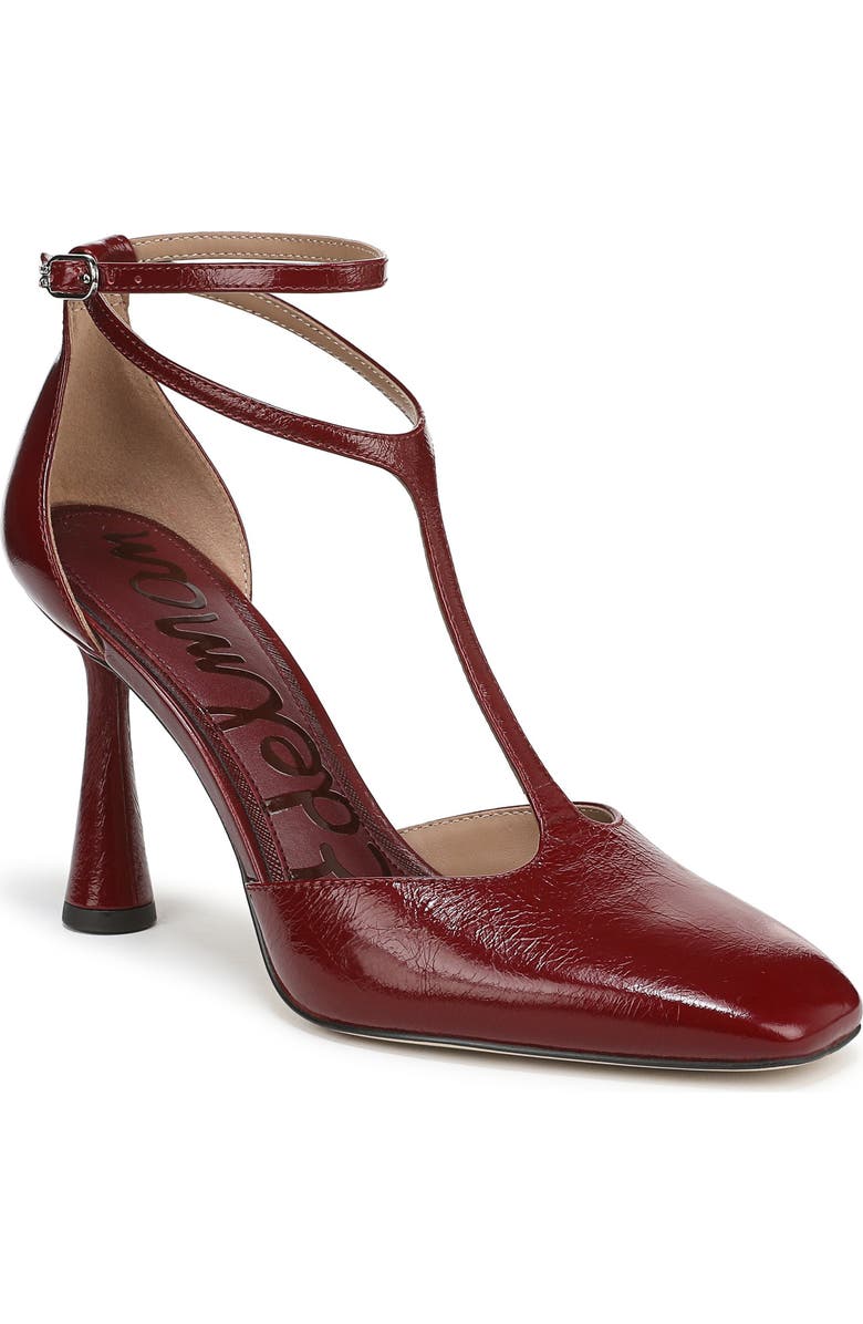 Sam Edelman Everett Ankle Strap Pump, Main, color, Cabernet Red