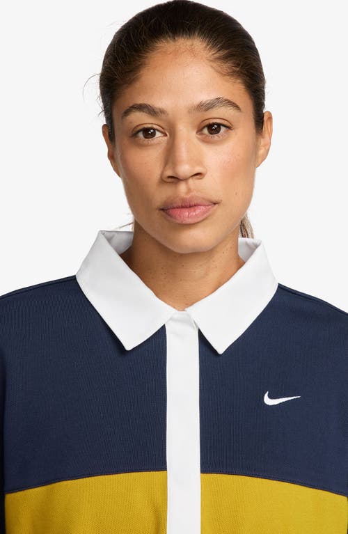 Nike Street Oversized Polo Top In Blue