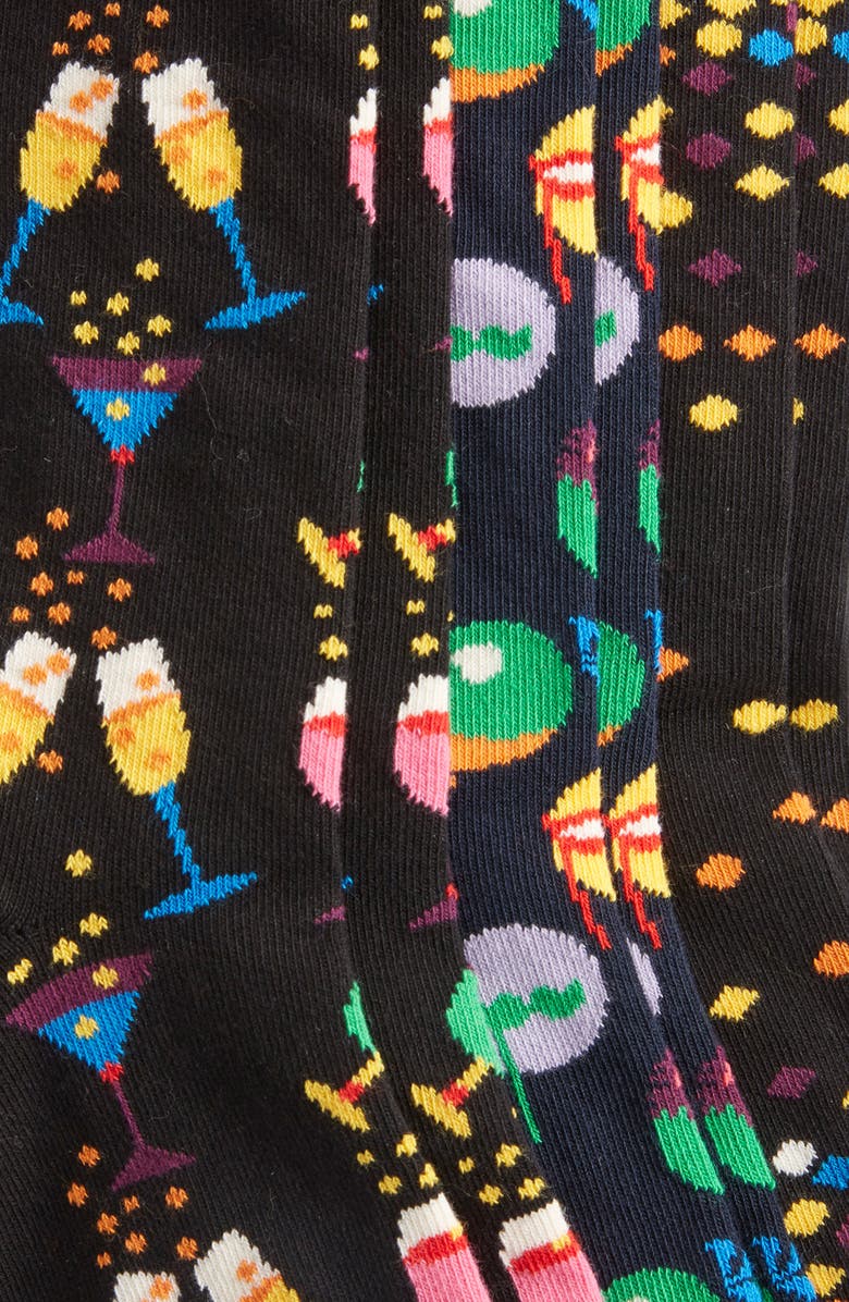 Happy Socks Celebration Assorted 3-Pack Sock Gift Box, Alternate, color, 