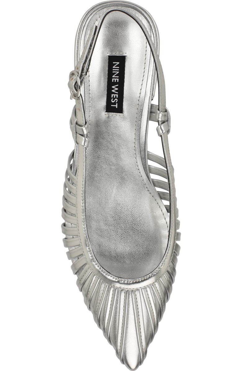 Nine West Duria Slingback Flat, Alternate, color, Silver 040