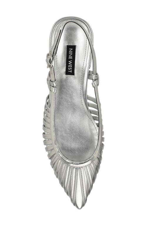 Nine West Duria Slingback Flat In Silver