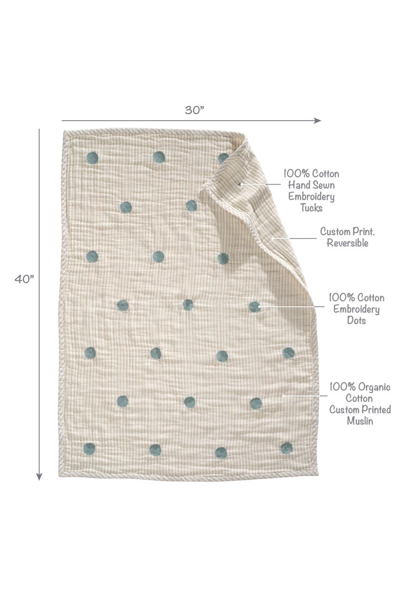Signature Dot Organic Cotton Muslin Baby/Toddler Crib Coverlet, Alternate, color, Cream