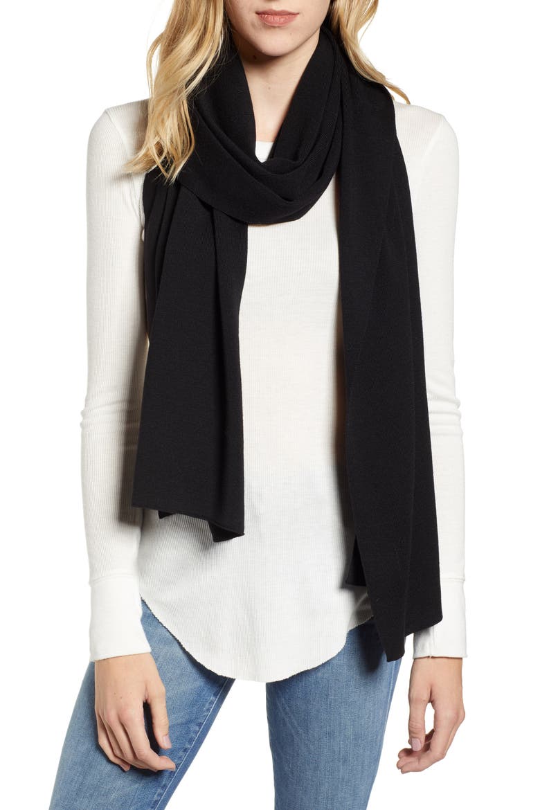 Classic Merino Scarf, Main, color, BLACK