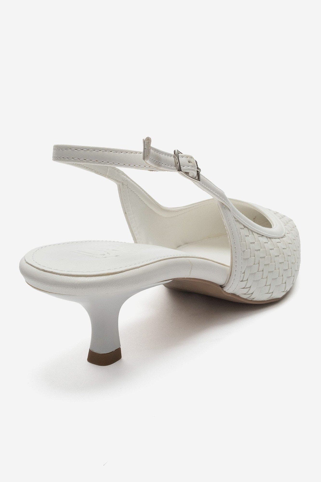 Fendrix Kitten Heel Slingback Pump, Alternate, color, White