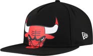 New Era Men's New Era Black Chicago Bulls Oversized Puff Print Logo Golfer Snapback Hat