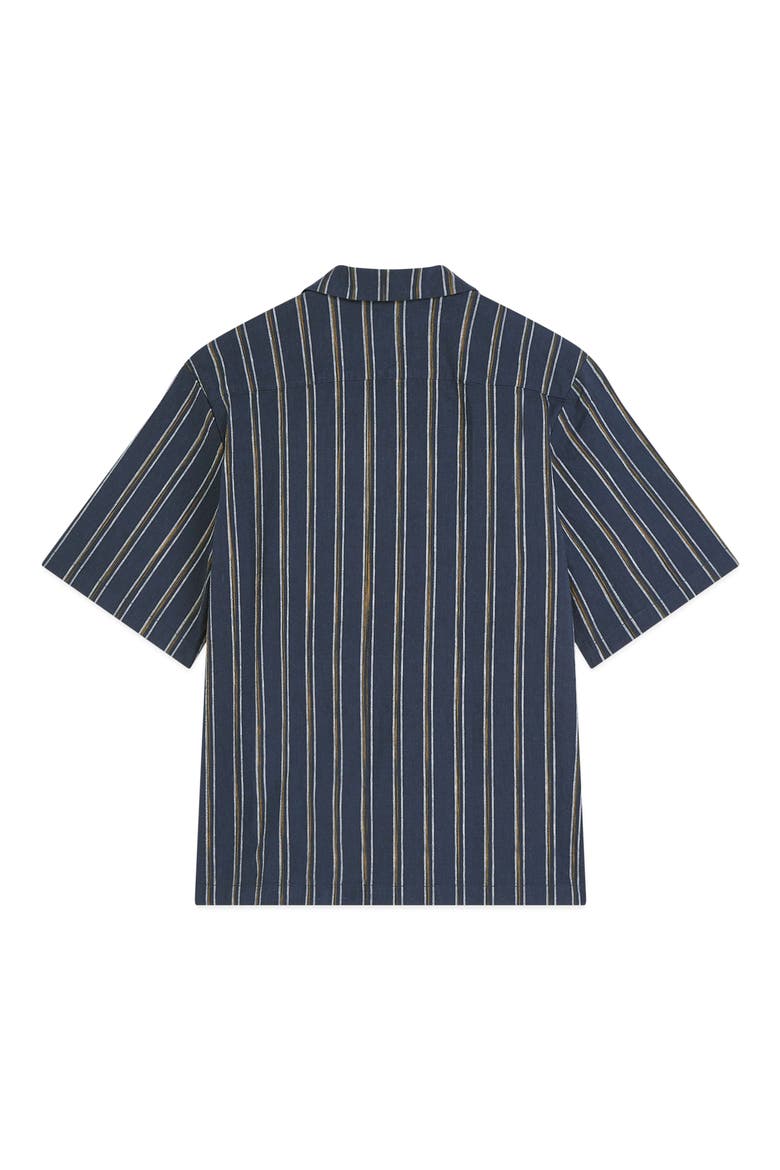 Relaxed Fit Short Sleeve Button-Up Shirt, Alternate, color, SKY CAPTAIN STRIPE