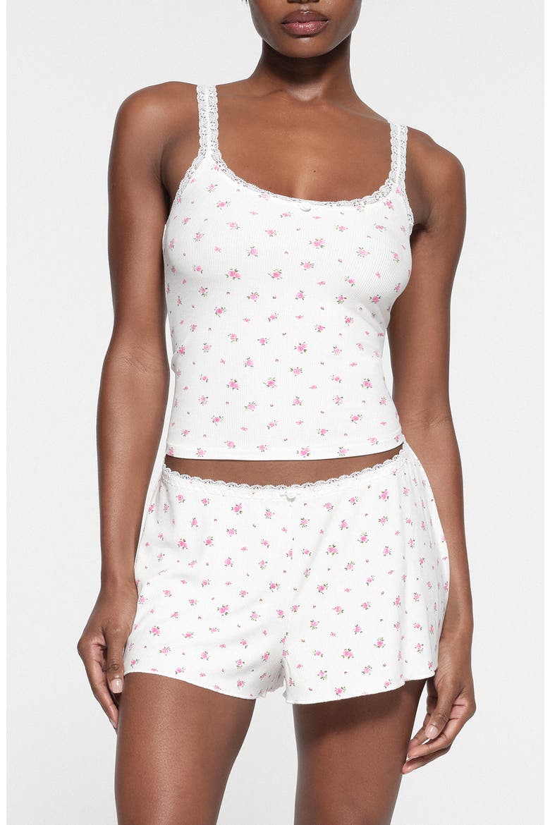 Soft Lounge Lace Cami, Main, color, NEON ORCHID ROSE PRINT