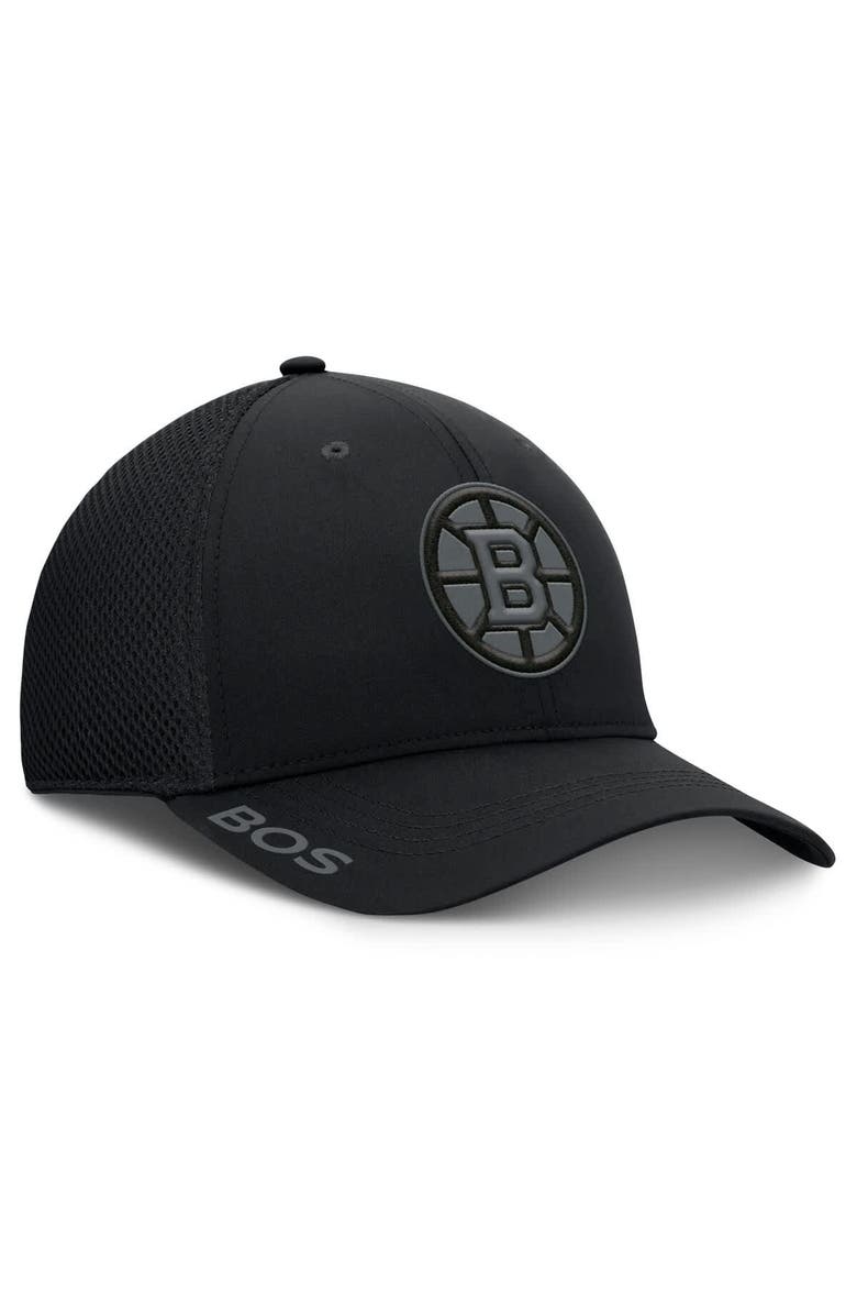 FANATICS Men's Fanatics Black Boston Bruins Authentic Pro Road Flex Hat, Alternate, color,