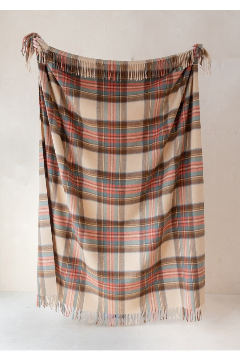 Lambswool Tartan Throw Blanket, Alternate, color, Stewart Dress Antique