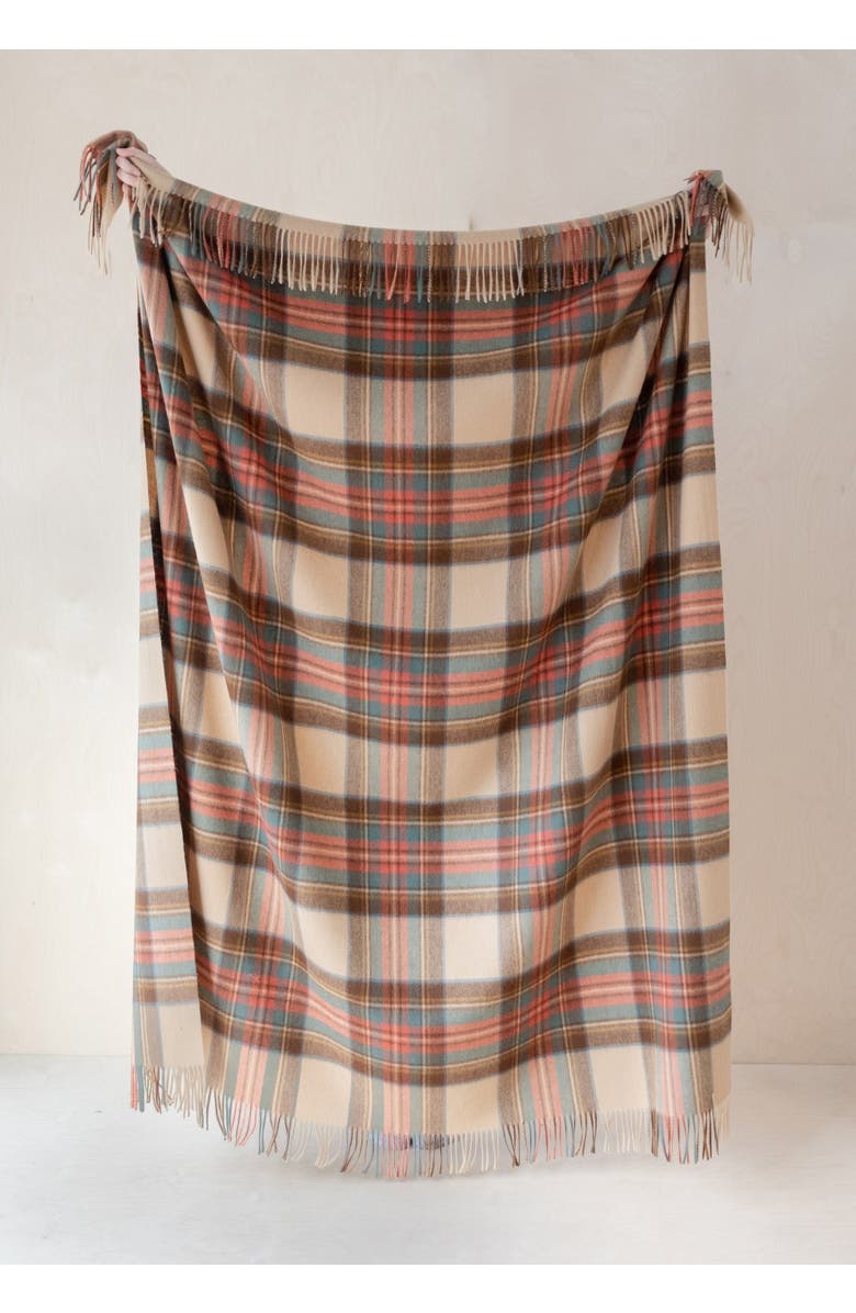 TBCo Lambswool Tartan Throw Blanket, Alternate, color, Stewart Dress Antique