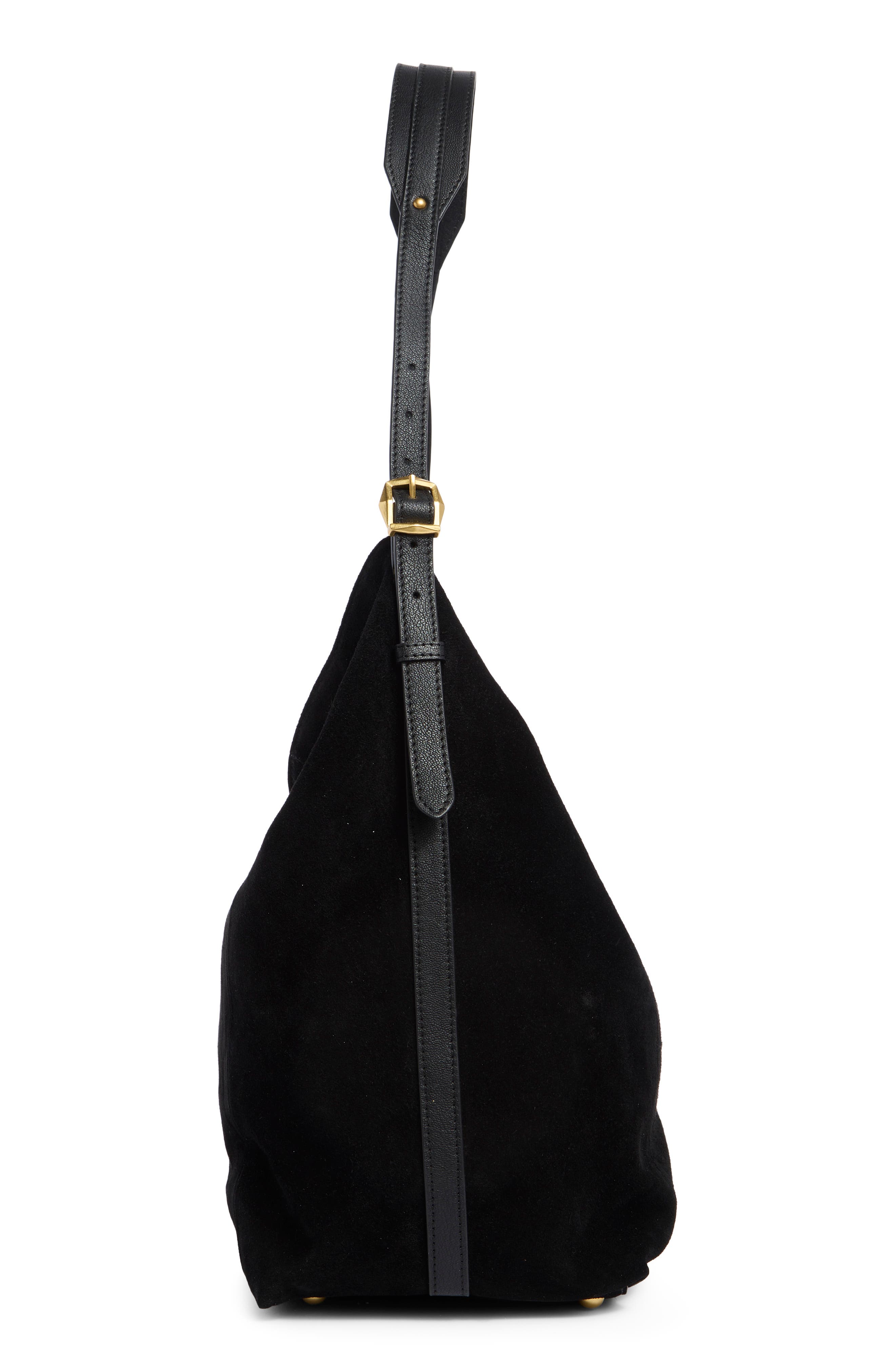 Nelly Suede Hobo, Alternate, color, BLACK COW SUEDE KOREAN NAPPA