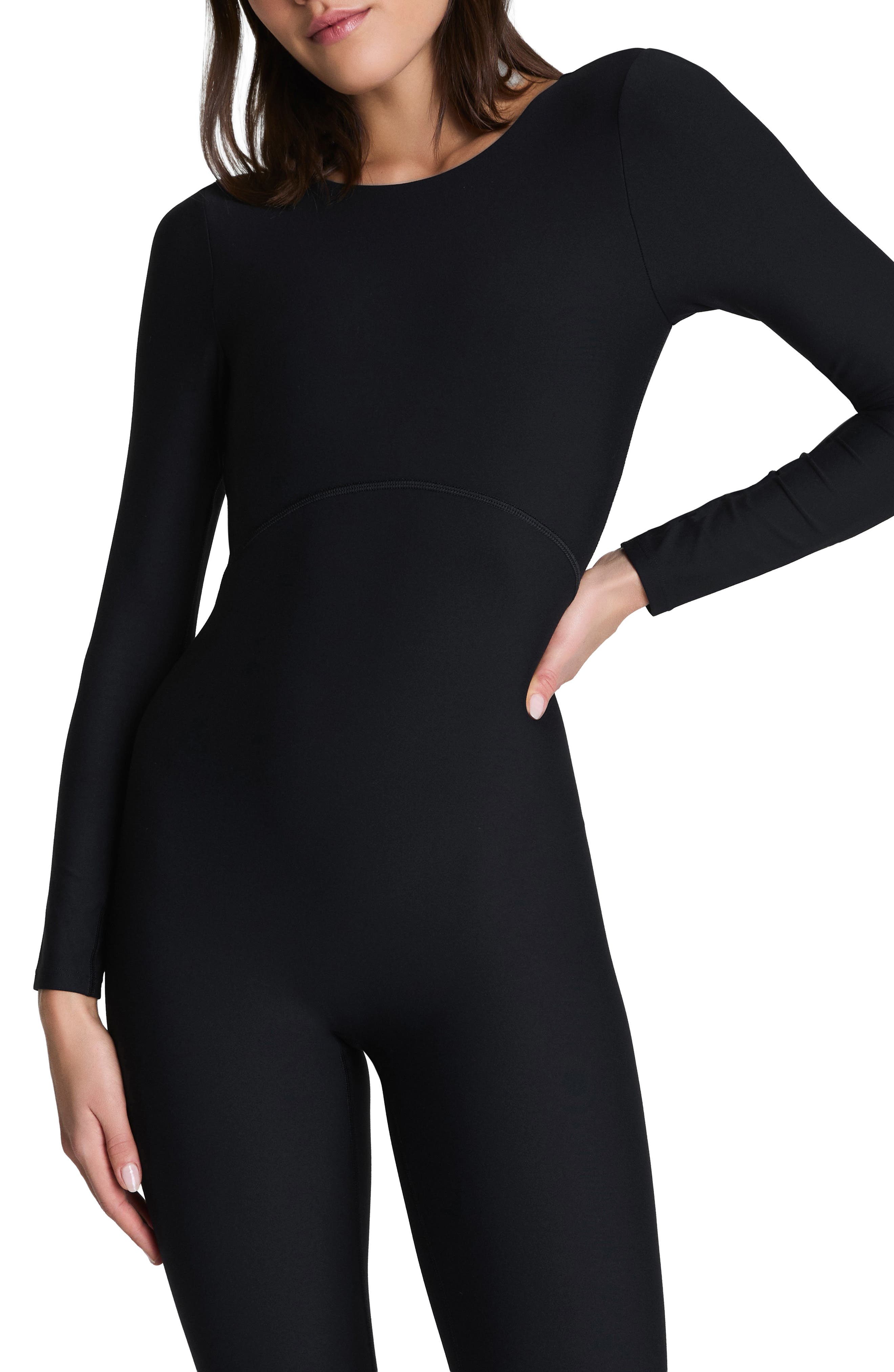 SPANXsmooth™ OnForm Open Back Long Sleeve Jumpsuit (Women) | Nordstrom
