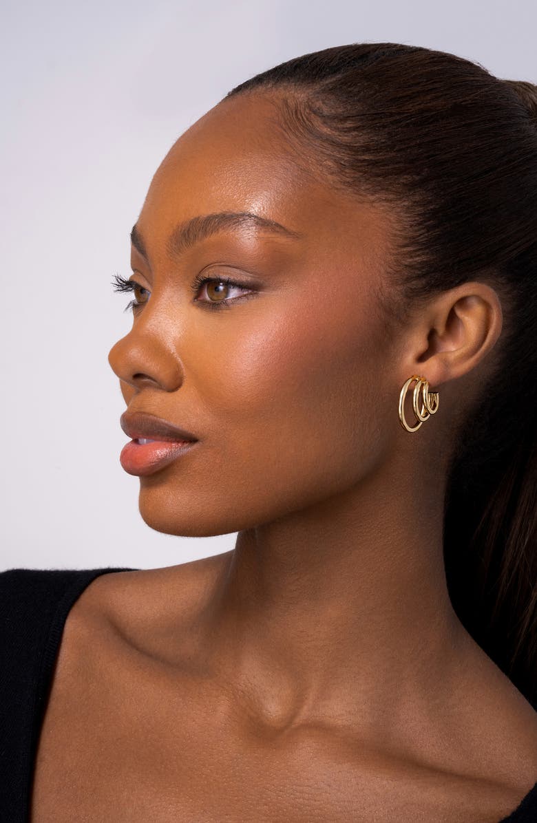 Bony Levy 14K Gold Triple Hoop Earrings, Alternate, color, 14K Yellow Gold