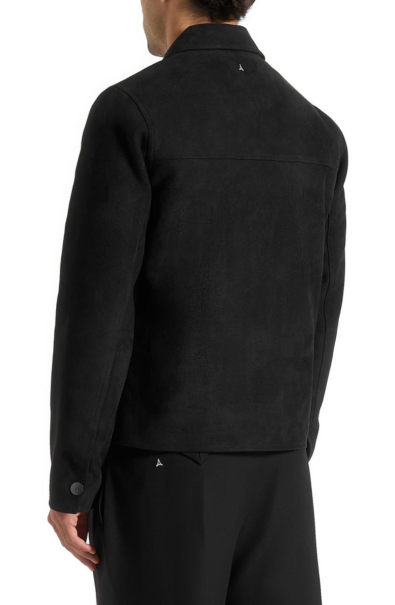 Manière De Voir Michel Suede Jacket With Revere Collar, Alternate, color, Black