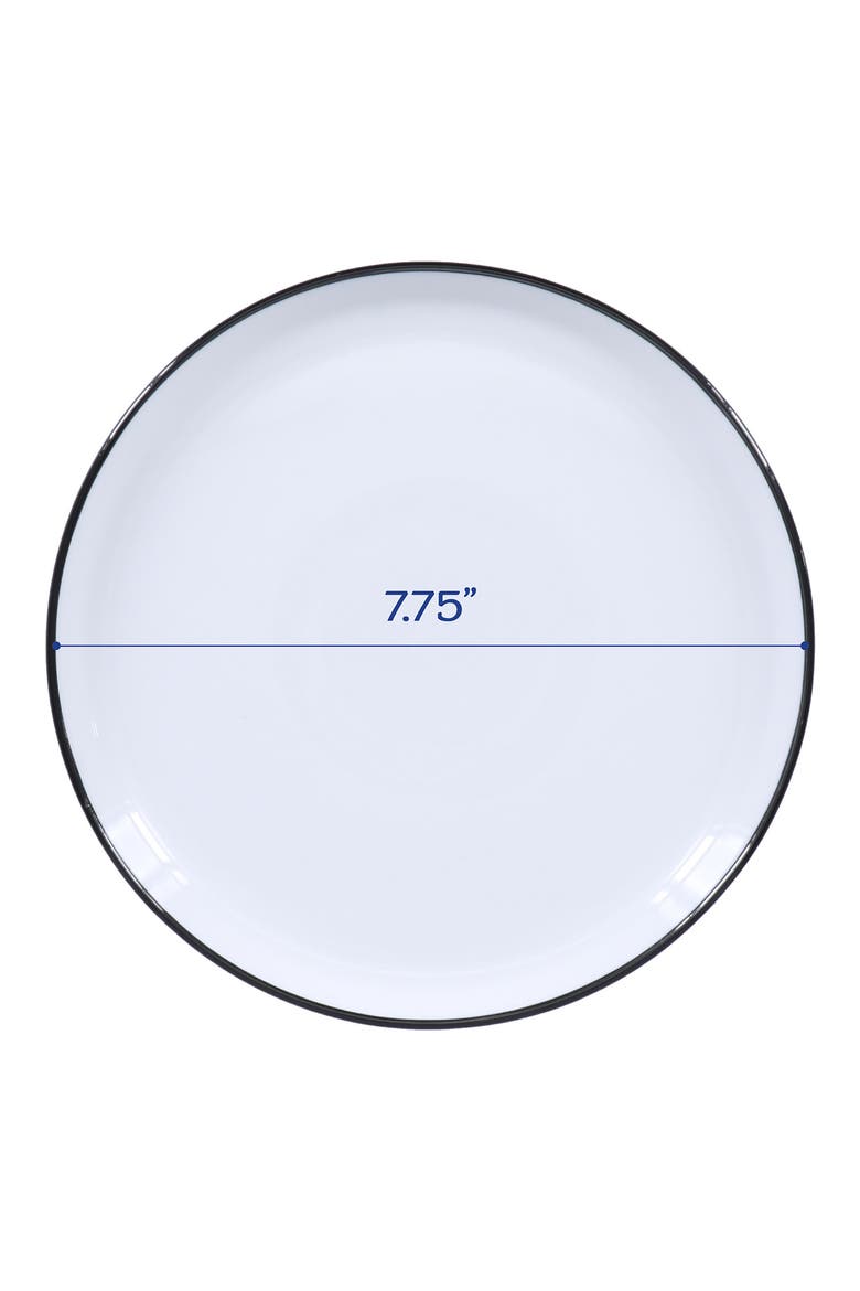 Set of 4 Salad Plates, Alternate, color, WHITE W/BLACK