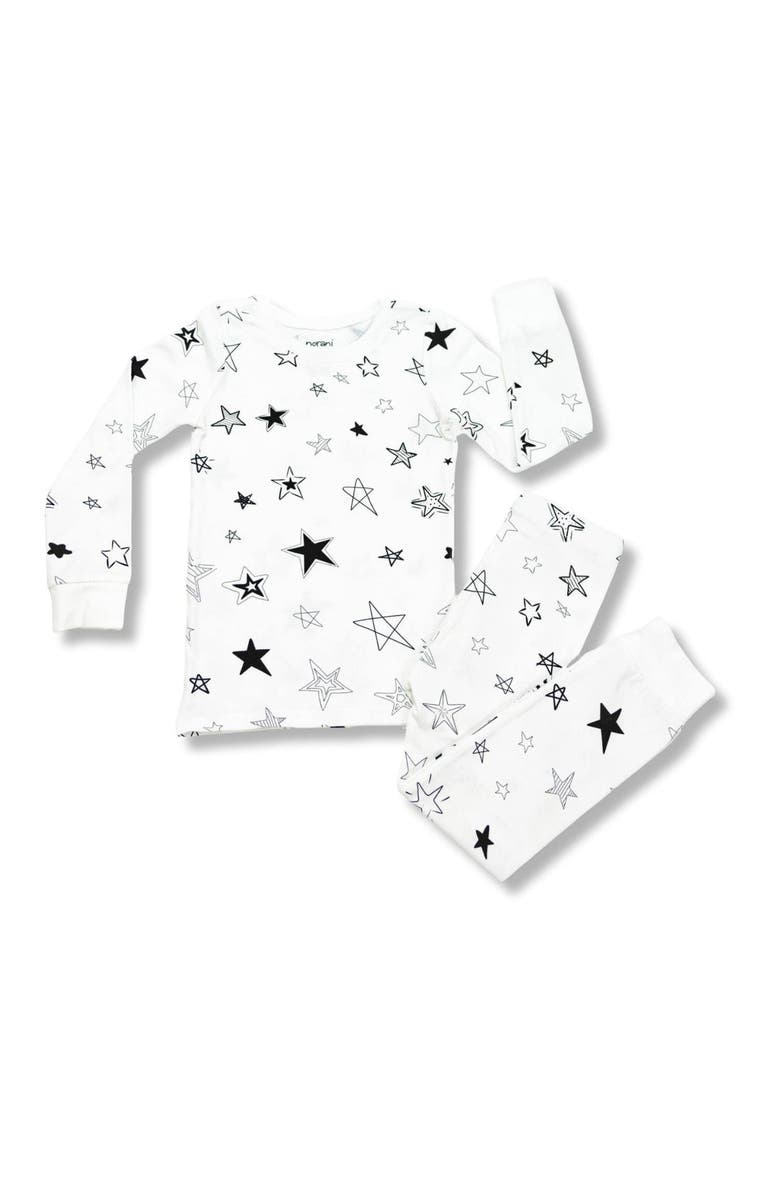 Norani Kids Organic Two-Piece Pajama Set in Stars, Main, color, Stars