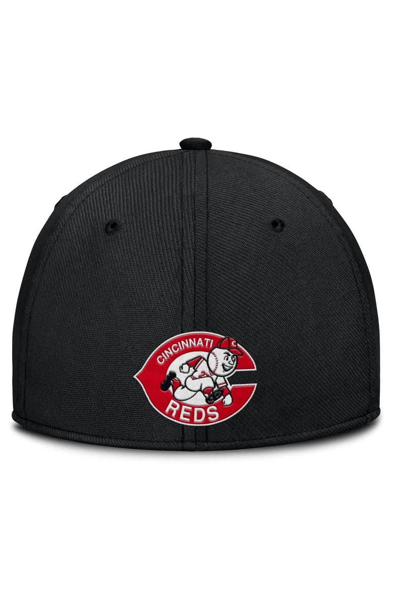 Nike Men's Nike Black/Red Cincinnati Reds Rise Swoosh Performance Flex Hat, Alternate, color, Black