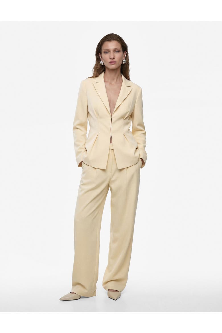 High Rise Pleated Wide Leg Trousers, Main, color, YELLOW