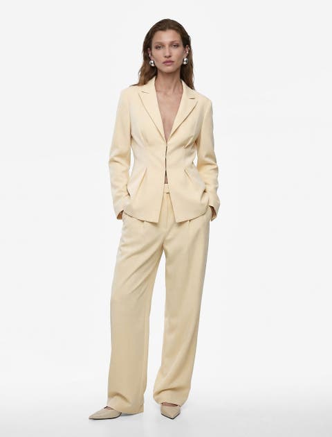 High Rise Pleated Wide Leg Trousers