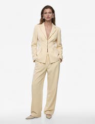Koton High Rise Pleated Wide Leg Trousers