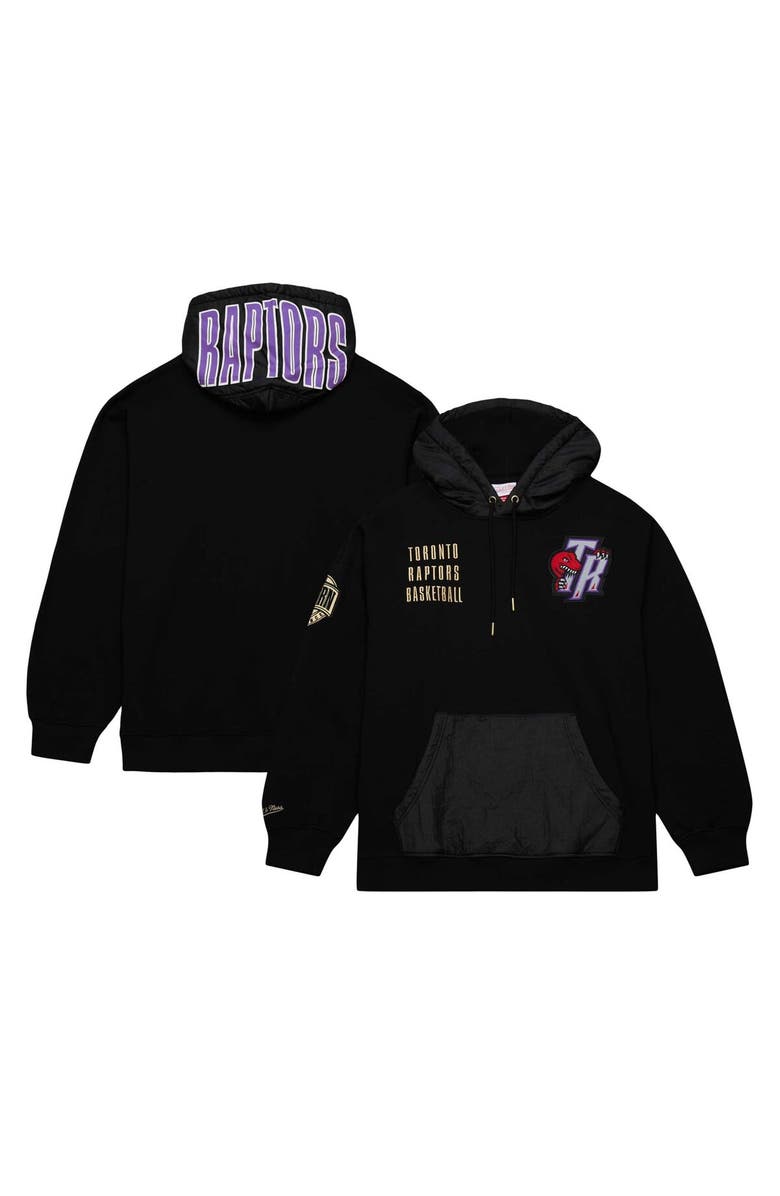 Mitchell & Ness Men's Mitchell & Ness Black Toronto Raptors Team OG 2.0 Vintage Logo Fleece Pullover Hoodie, Main, color,