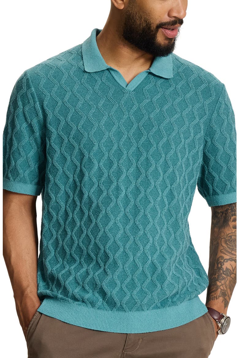 Ocean Waters Short Sleeve Polo, Main, color, BLUE CHAISE