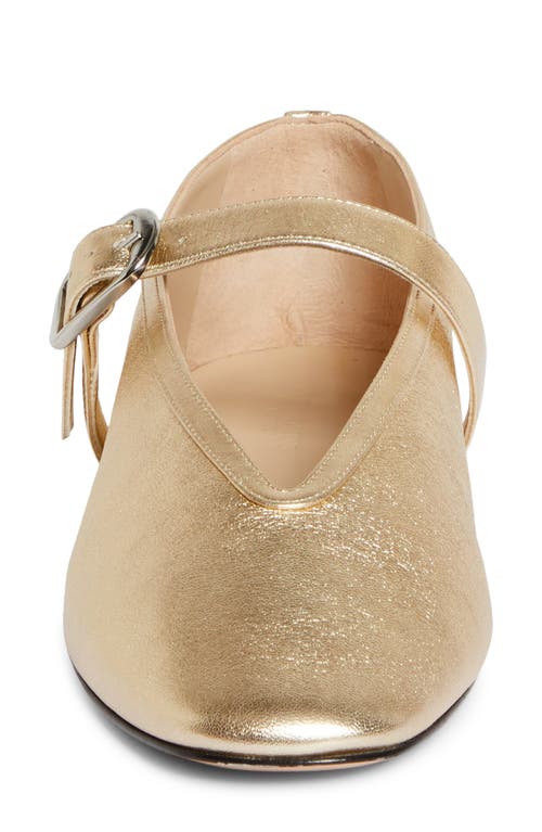Le Monde Beryl Stella Mary Jane Flat In Platinum Gold
