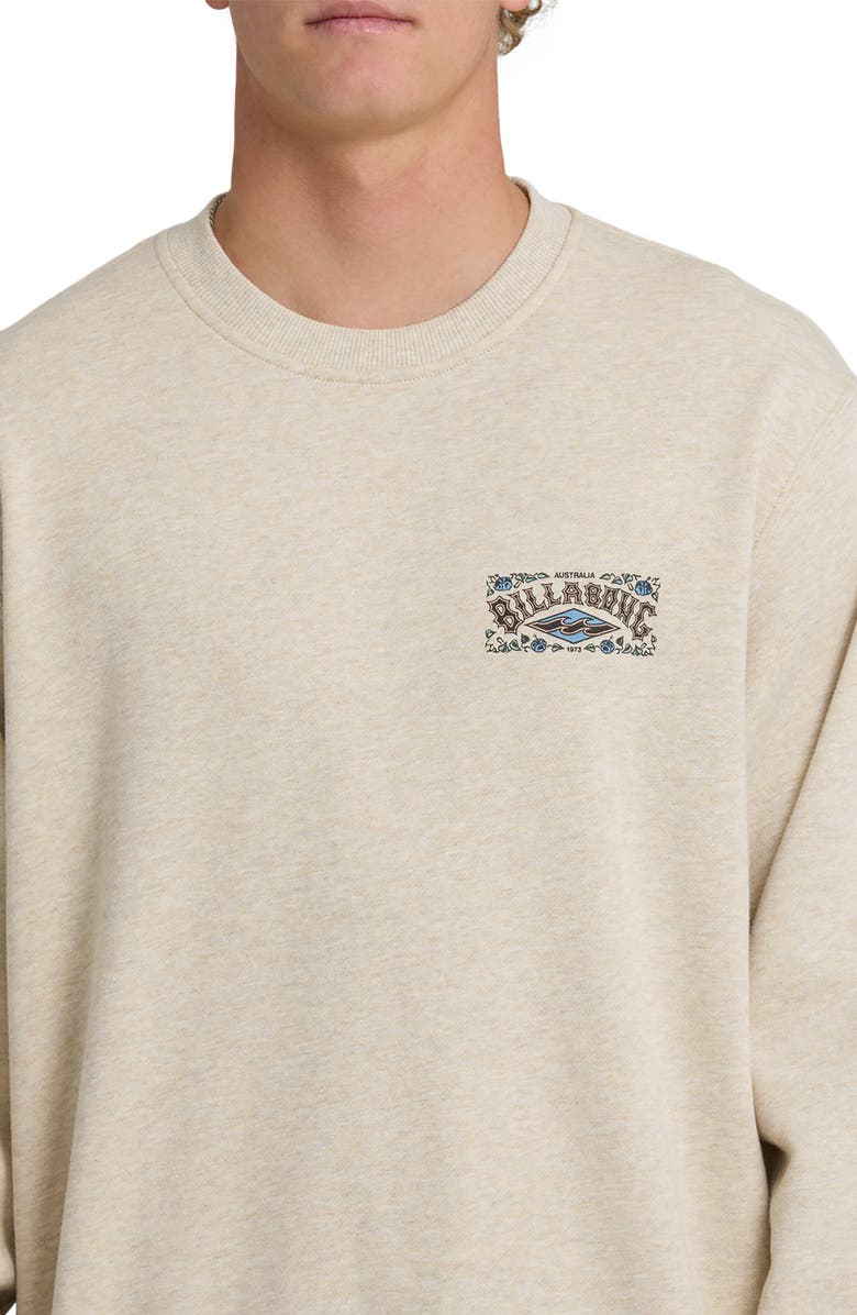 Billabong Short Sands Graphic Sweatshirt, Alternate, color, Oatmeal Heather
